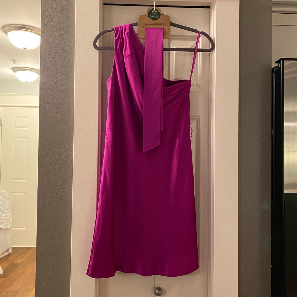 Banana Republic | One Shoulder Silk Dress w/ Belt | Size 2